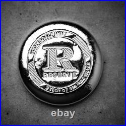 5 oz RESERVE Silver Button Round by Scottsdale Mint. 999 Fine Silver #A655