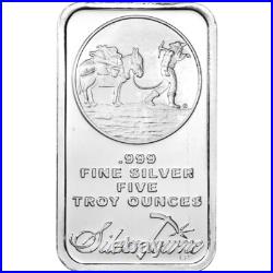 5 oz. SilverTowne Silver Bar Trademark Prospector Design 999 Fine