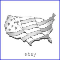 5 oz Silver Bar USA Flag Design Elemetal. 999 Fine Silver Bar Sealed