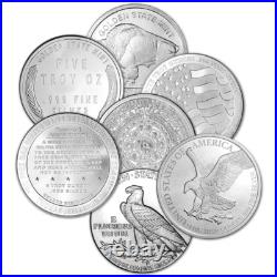 5 oz Silver Round Random Brand Secondary Market. 999 Fine