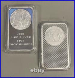 5 oz. Silver Silvertowne Buffalo Bar. 999 Fine Silver