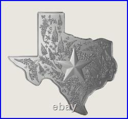 5 oz Texas Mint Silver Shaped Bar. 999 Fine Silver IN CAPSULE