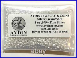 5 oz Troy Ounces Silver Poured Shot. 999+ Fine Silver IN STOCK Free Shipping