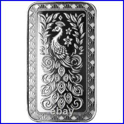 5 x 1 oz. 9999 Silver Bars Scottsdale Marquee Peacock Silver Bullion Bar #A690