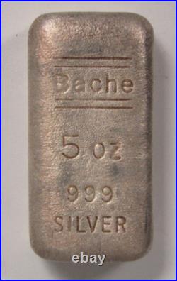 5oz. 999 Fine Silver Bache Cast Bar