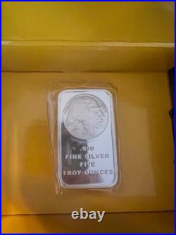 5oz. 999 Fine Silver Bar Buffalo / Indian Head Sealed Bullion investment grade