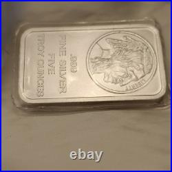 5oz. 999 Fine Silver Bullion Bar Buffalo Indian Head Liberty Design