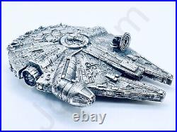 5oz Hand Poured 999 Fine Silver Millennium Falcon Star Wars Bullion Art Statue