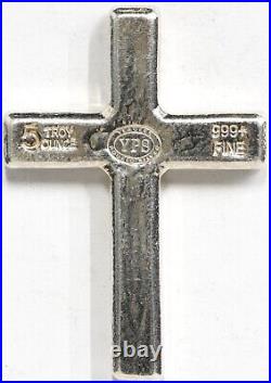 5oz YPS Cross. 999 Fine Silver bullion Yeager Poured Silver