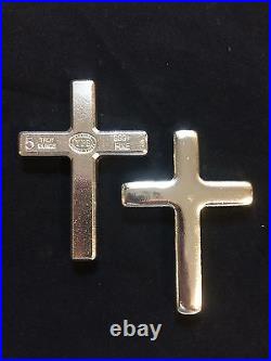 5oz YPS Cross 999+ fine silver bullion bar Yeager's Poured Silver