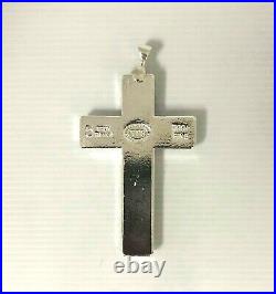 5oz YPS Cross with Bail 999+ fine silver bullion bar Yeager's Poured Silver