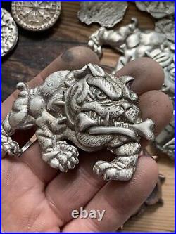 68-72g Hand poured Bulldog Guaranteed 999 fine Silver Hand pour Bullion VL pours