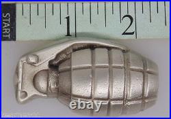 6 Troy Ounce. 999 Fine Silver Hand Poured Bison Bullion Grenade Big Boom