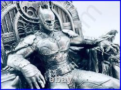 8.5 oz Hand Poured Silver Bar. 999+ Fine Batman On Throne DC Bullion 3D Statue