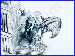 8.5 oz Hand Poured Silver Bar. 999+ Fine Batman On Throne DC Bullion 3D Statue