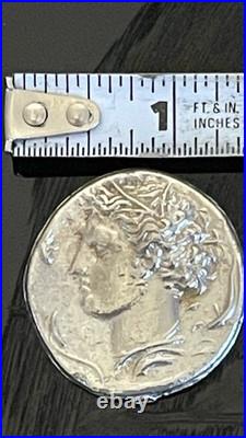 95%+ Fine Silver Art 1-1/4 Round Ancient Greek Syracuse Chariot Tribute 29.1g