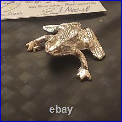 999 Fine Silver 24.5g Hand-Poured. Signed COA. Fractional silver