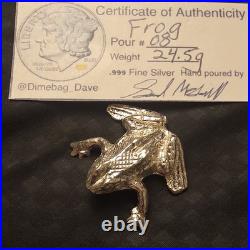 999 Fine Silver 24.5g Hand-Poured. Signed COA. Fractional silver 999 Fine Silver 24.5g Hand-Poured. Signed COA. Fractional silver