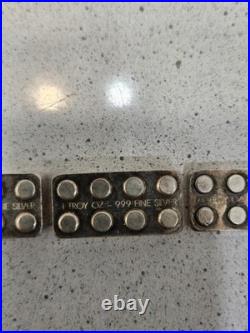 999 Fine Silver Bullion Bars Mixed Lot 2-1 oz, 1/2 oz, 1/4 oz Total 2 3/4 oz