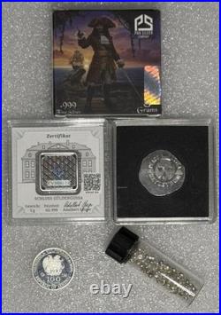 999 Fine Silver Bullion Lot Geiger 5g Armenia 100 Dram Silver Shot