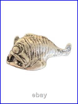999 Fine Silver Deep Sea Fish Statue 3.40 Troy Oz 3D Silver Art Bullion