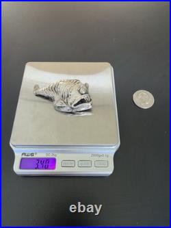 999 Fine Silver Deep Sea Fish Statue 3.40 Troy Oz 3D Silver Art Bullion