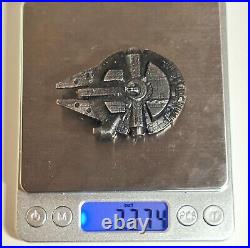 999 Fine Silver Millennium Falcon 105 grams Hand Pour Silver Bullion Star Wars