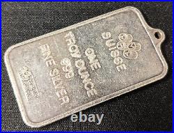 999 Fine Silver Pamp Suisse Eagle Pendant 1 Troy Oz Bar Scarce