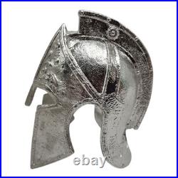 999 Fine Silver Spartan Helmet 228.5g (7.35 oz) Bullion Statue Warrior Art