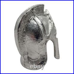 999 Fine Silver Spartan Helmet 228.5g (7.35 oz) Bullion Statue Warrior Art
