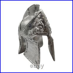 999 Fine Silver Spartan Helmet Bullion Statue 469g (15.08 oz) Warrior Art