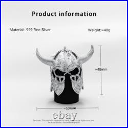 999 Fine Silver Viking Helmet 3D 999 Fine Silver Viking Helmet 3D