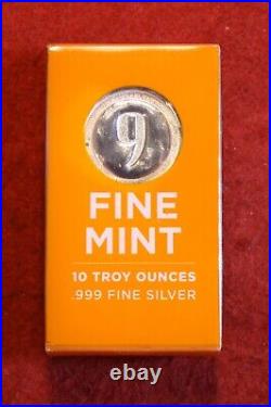 9Fine Mint 10 oz. 999% Silver Cast poured Bar Bullion