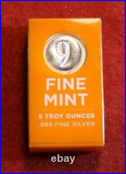 9Fine Mint 5 oz. 999% Silver Cast Poured Bar Bullion