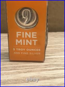 9 FINE MINT 5 Troy Ounces. 999 Fine Silver Bar