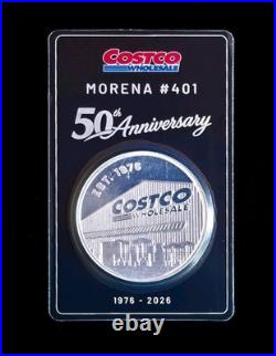 AA 2026 SMI Morena #401 COSTCO 1 oz. 999 Fine Silver Proof Round 50th Anniv