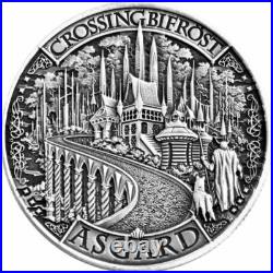 ANTIQUE Asgard ODIN 1 troy oz Fine Silver Round Mythical Cities Series IN STOCK