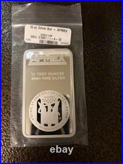 APMEX 10 oz Silver Bar. 999 Fine Silver 2025 10 Troy Ounce Silver Bullion