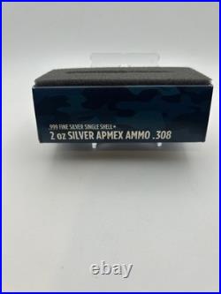 APMEX Ammo. 308 2 oz. 999 Fine Silver Bullion Bullet Collectible with Box