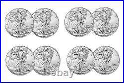 A Lot of 8 2022 US. 999 FINE SILVER AMERICAN EAGLE DOLLAR UNCIRCULATED