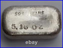 Alexander Westerfeld 5.16 Oz Vintage Silver Poured Loaf. 999 Fine Silver Bar