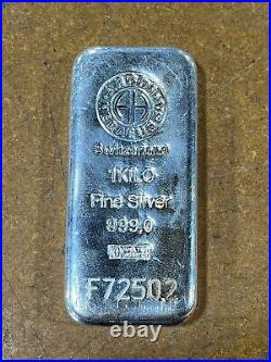 Argor Heraeus Mint 1 Kilo Bullion Bar of 0.999 Fine Silver 32.15 troy ounces