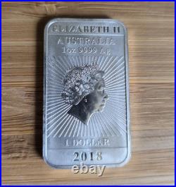 Australia 2018 Elizabeth II 1 oz. 9999 Fine Silver Bar Bullion