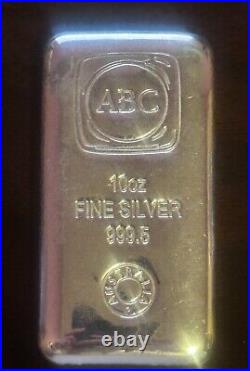 Australian ABC Mint 10oz 999.5 Fine Silver Bullion Investor Ingot Bar