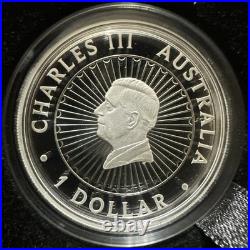 Australian Opal Lunar Horse 1oz Fine Silver. 999 Proof Coin Perth Mint Box & COA
