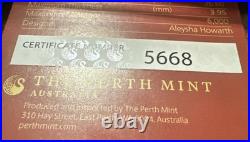 Australian Opal Lunar Horse 1oz Fine Silver. 999 Proof Coin Perth Mint Box & COA