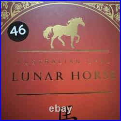 Australian Opal Lunar Horse 1oz Fine Silver. 999 Proof Coin Perth Mint Box & COA
