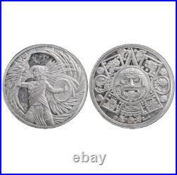 Aztec Eagle Warrior 1 oz. 999 Fine Silver Round