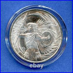 Aztec Warrior Cut Saw Mint 1oz. 999 Fine Silver Bullion in Acrylic Case