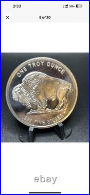 BUFFALO INDIAN HEAD 1 troy oz. 999 FINE SILVER ROUND
